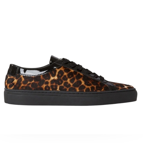 The Kooples Leopard Calf Hair Low Top Sneakers Size 9 USNIB